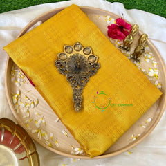 Yellow with Pink Kora Muslin Saree-VS506