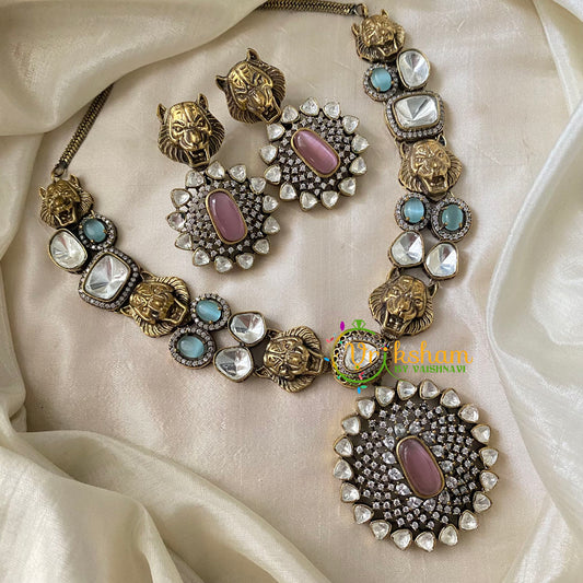 Pastel Designer Victorian Diamond Short Neckpiece -VV751