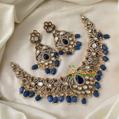 Blue Victorian Diamond Short Neckpiece -VV746