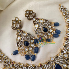 Blue Victorian Diamond Short Neckpiece -VV746