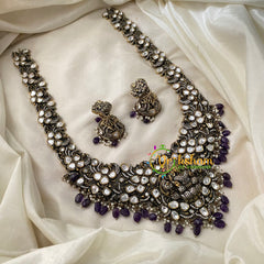 Purple Victorian Diamond Temple Haram -Long Neckpiece -VV729