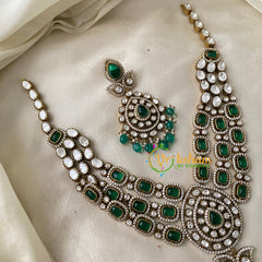 Green Victorian Diamond Short Neckpiece -VV733