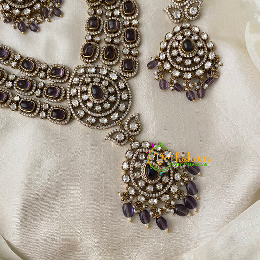 Purple Victorian Diamond Short Neckpiece -VV732