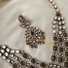 Purple Victorian Diamond Short Neckpiece -VV732