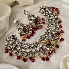 Red Stone Victorian Diamond Choker-VV701