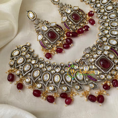 Red Stone Victorian Diamond Choker-VV701