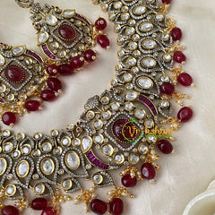 Red Stone Victorian Diamond Choker-VV701