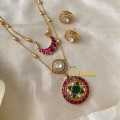 Precious Jadau Kundan Layered Pendant Malai -J1066