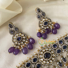 Purple Victorian Diamond High Neck Choker-VV686