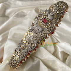 Premium Victorian Diamond Bridal Hipbelt -Red-VV672