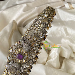 Premium Victorian Diamond Bridal Hipbelt -Purple-VV670