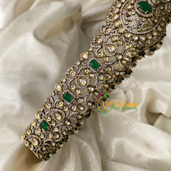 Premium Victorian Diamond Bridal Hipbelt -Green-VV667