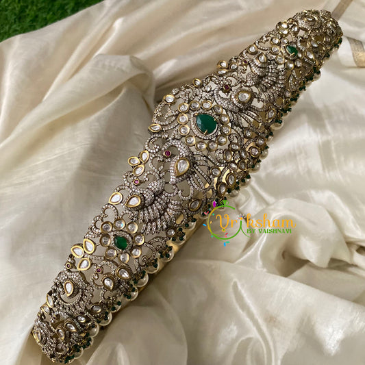 Premium Victorian Diamond Bridal Hipbelt -Green-VV664