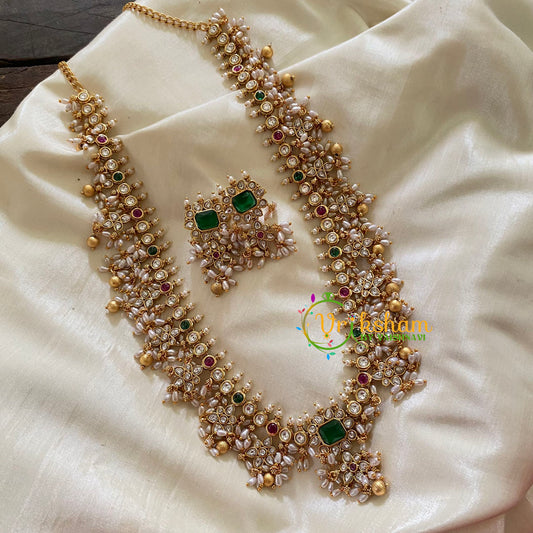 Traditional Bridal Guttapusalu Haram-Green-G8014