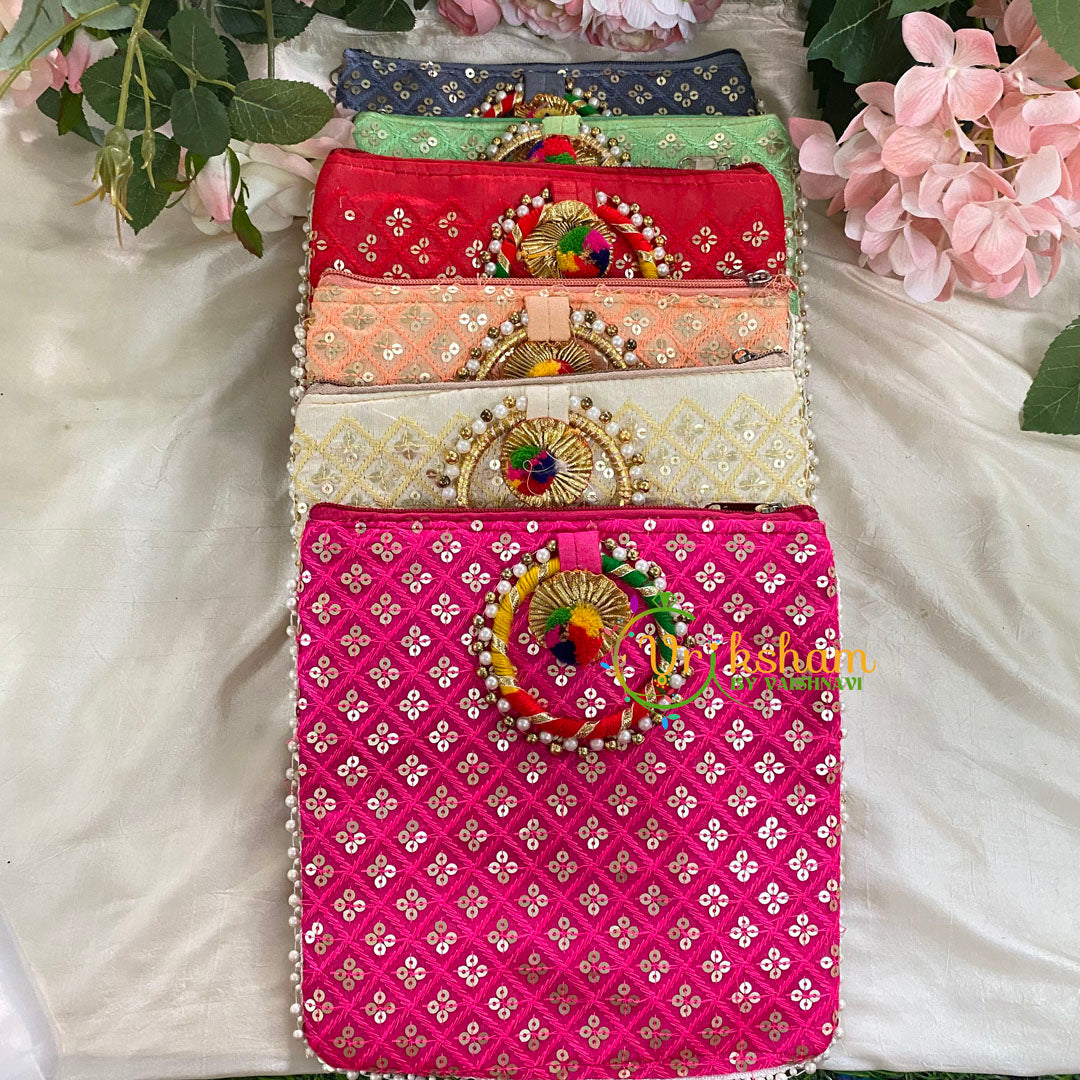 Return Gift Purses -Benarasi Pouches -6 pieces Set-RG072