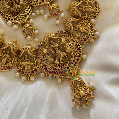 Gold Look Alike Shri Vishnu Dasavathar Neckpiece-Pearl-G8026