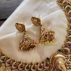 Gold look alike Coin Lakshmi Short neckpiece - Gold Bead - G7875