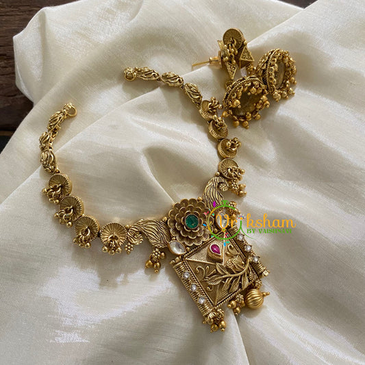 Premium AD Stone Short Neckpiece -G7878