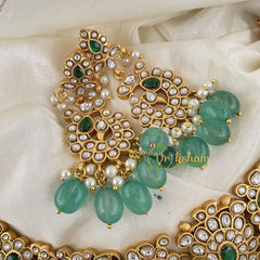 Jadau Kundan Peacock Neckpiece-White Green -J736