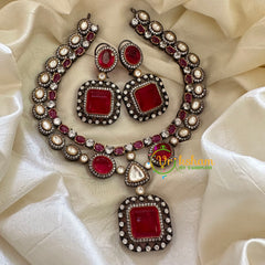 Red Victorian Diamond Short Neckpeice -VV068