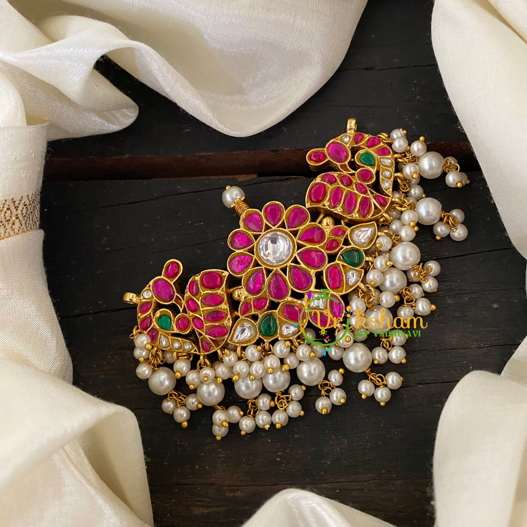 Jadau Kundan High Neck Choker-Pearl-J752