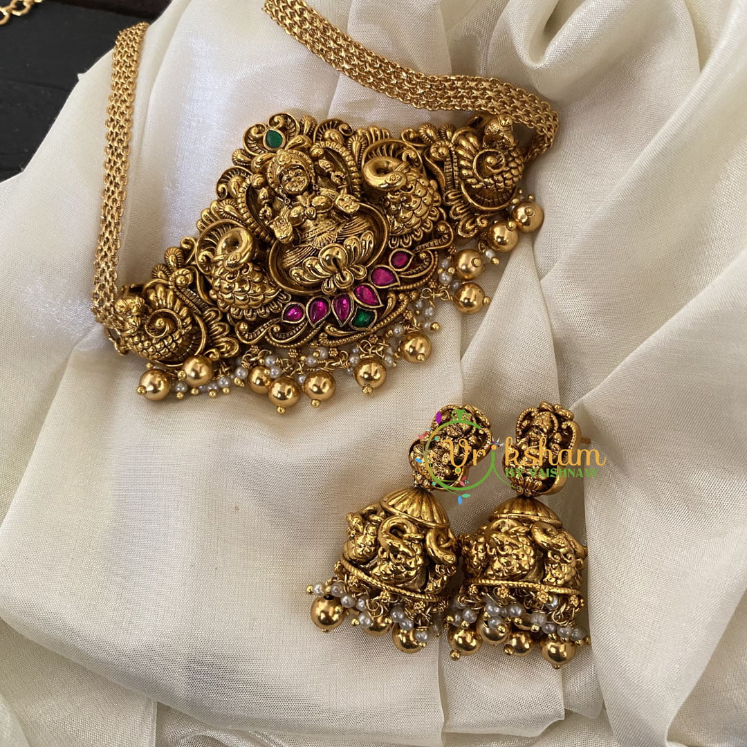 Jadau Kundan Lakshmi High Neck Choker-J757