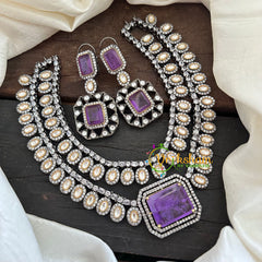 Purple Victorian Diamond Short Neckpeice -VV073