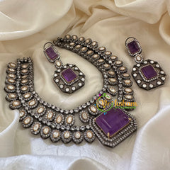 Purple Victorian Diamond Short Neckpeice -VV073