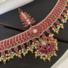 Precious Jadau Kundan Sheeshphool Maang Tikka-Pink -j761