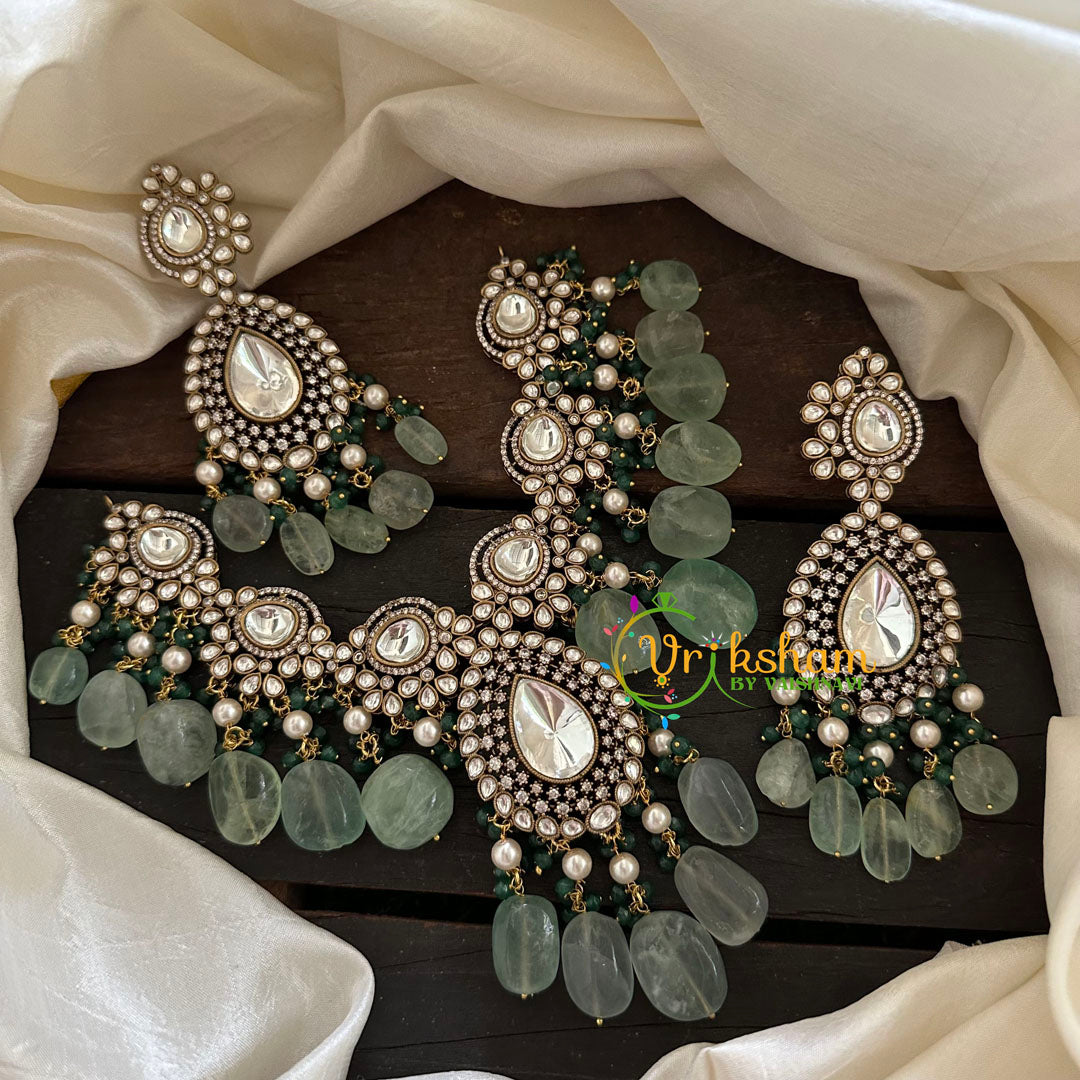 Green Victorian Diamond Short Neckpeice -VV100