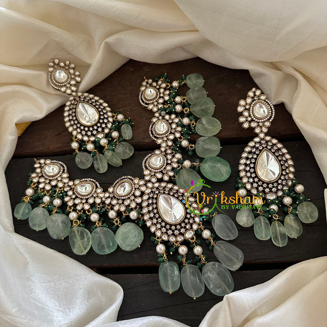 Green Victorian Diamond Short Neckpeice -VV100