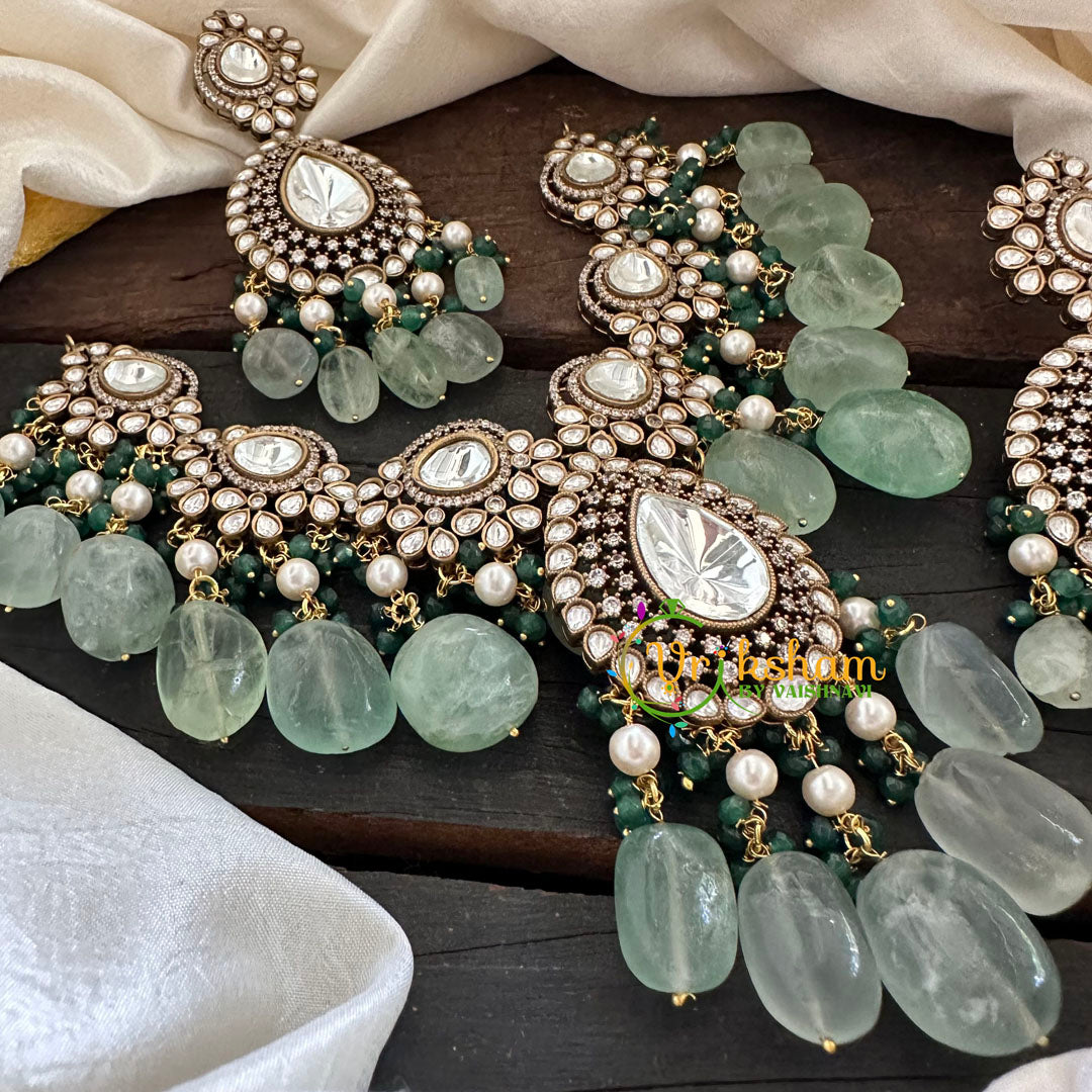 Green Victorian Diamond Short Neckpeice -VV100