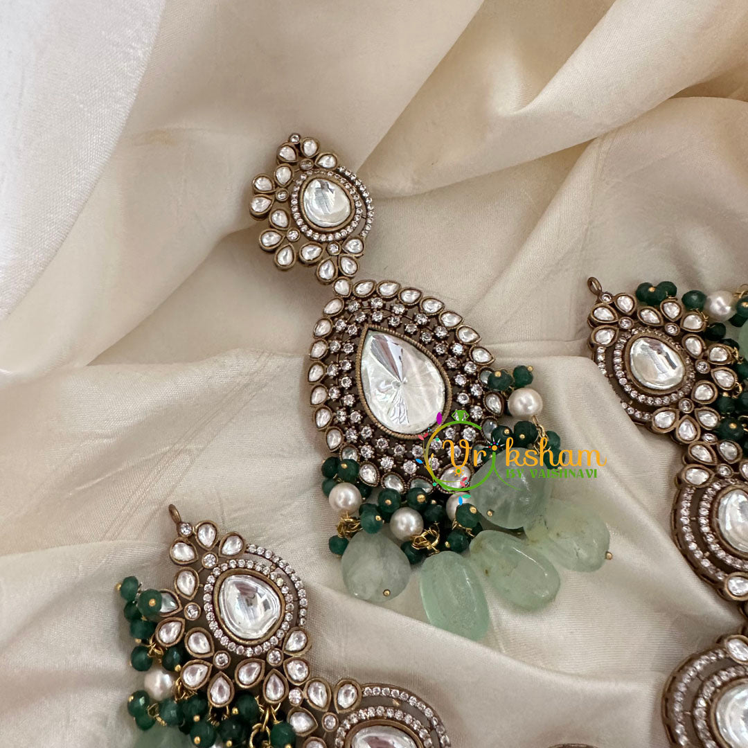 Green Victorian Diamond Short Neckpeice -VV100
