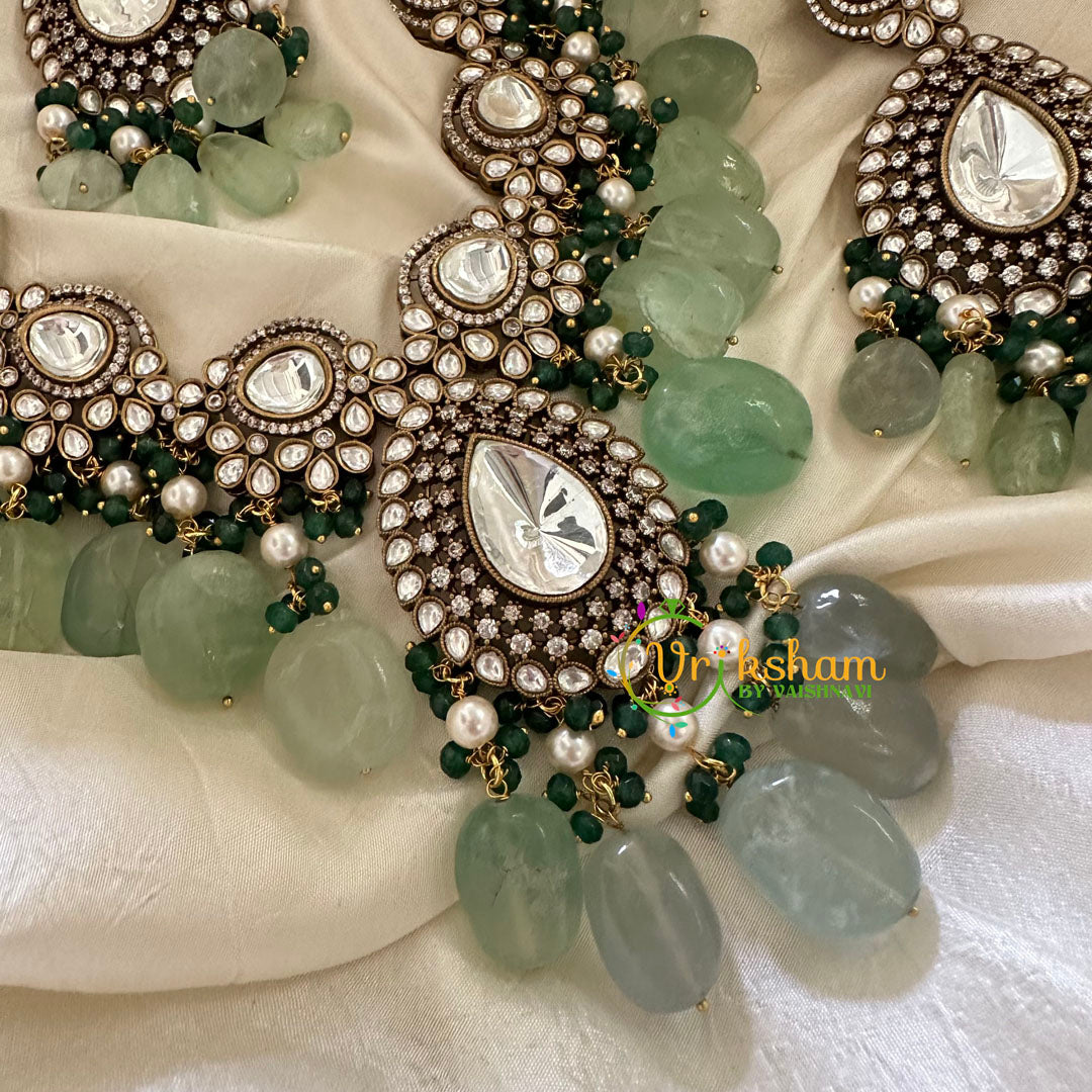 Green Victorian Diamond Short Neckpeice -VV100