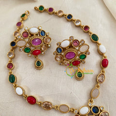 Navarathna AD Stone Neckpiece -G9011