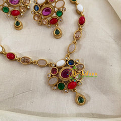 Navarathna AD Stone Neckpiece -G9011