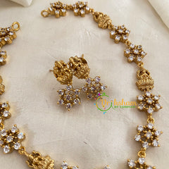 Fancy Temple Designer Neckpiece-White -G9043