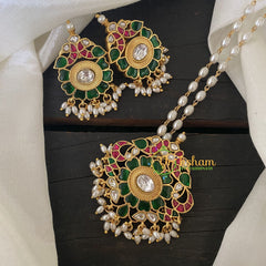 Precious Jadau Kundan Pendant Pearl Malai-J524