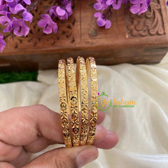 Gold Look Alike Daily Wear Bangles-Star-G2909