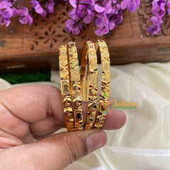 Gold Look Alike Daily Wear Bangles-Star And Curves -G2911