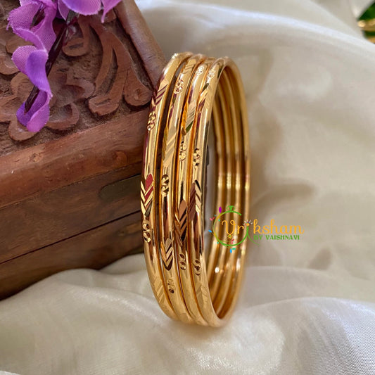 Gold Look Alike Daily Wear Bangles-V cut-G2913