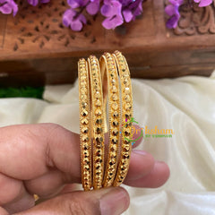 Gold Look Alike Daily Wear Bangles-Dotted -G2915