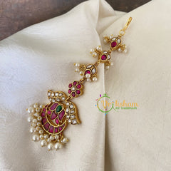 Precious Jadau Kundan Maang Tikka-Pearl -j780