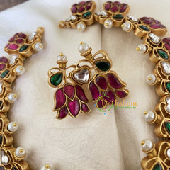 Precious Jadau Kundan Lotus Neckpiece-J754