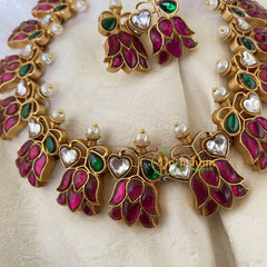 Precious Jadau Kundan Lotus Neckpiece-J754