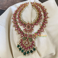 Precious Jadau Kundan Bridal Neckpeice - 2 Layered -J771