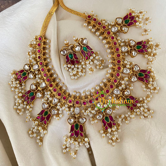 Jadau Kundan Lotus Neckpiece-J769