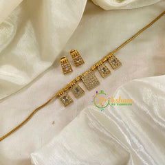 Traditional AD Stone Choker Neckpiece - White-G9062