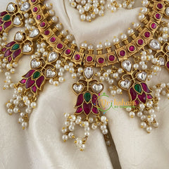 Jadau Kundan Lotus Neckpiece-J769