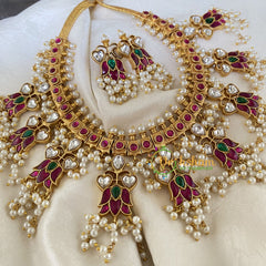 Jadau Kundan Lotus Neckpiece-J769